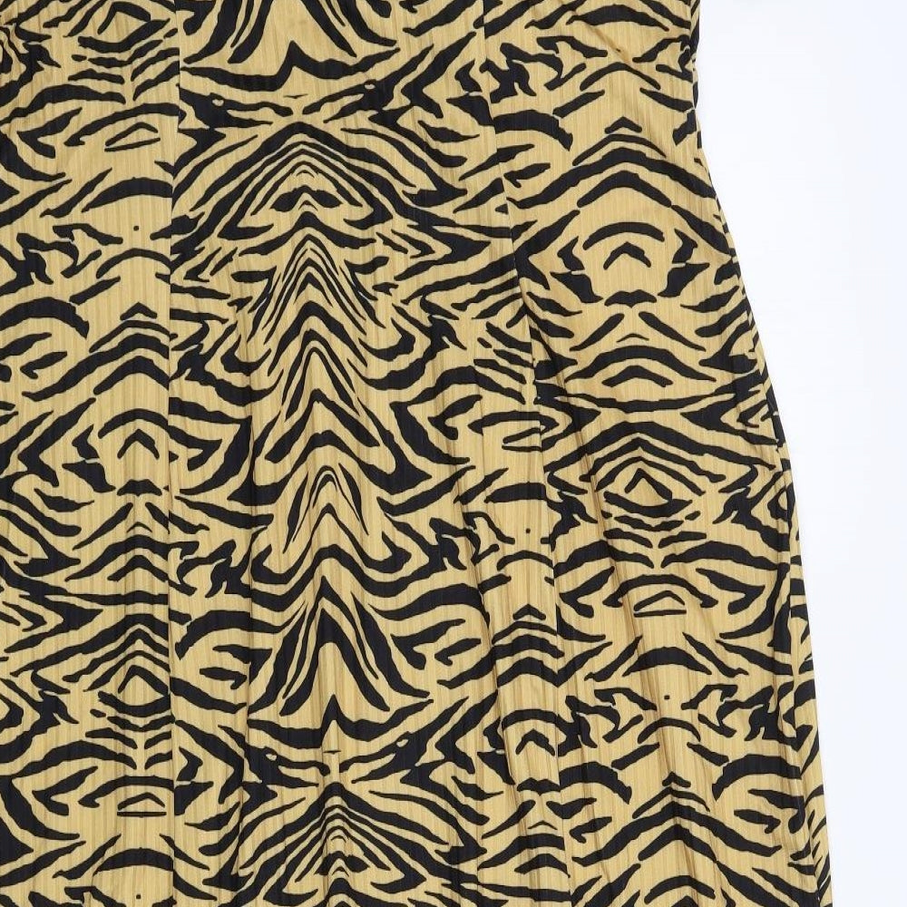 ASOS Womens Beige Animal Print  Fit & Flare  Size 18