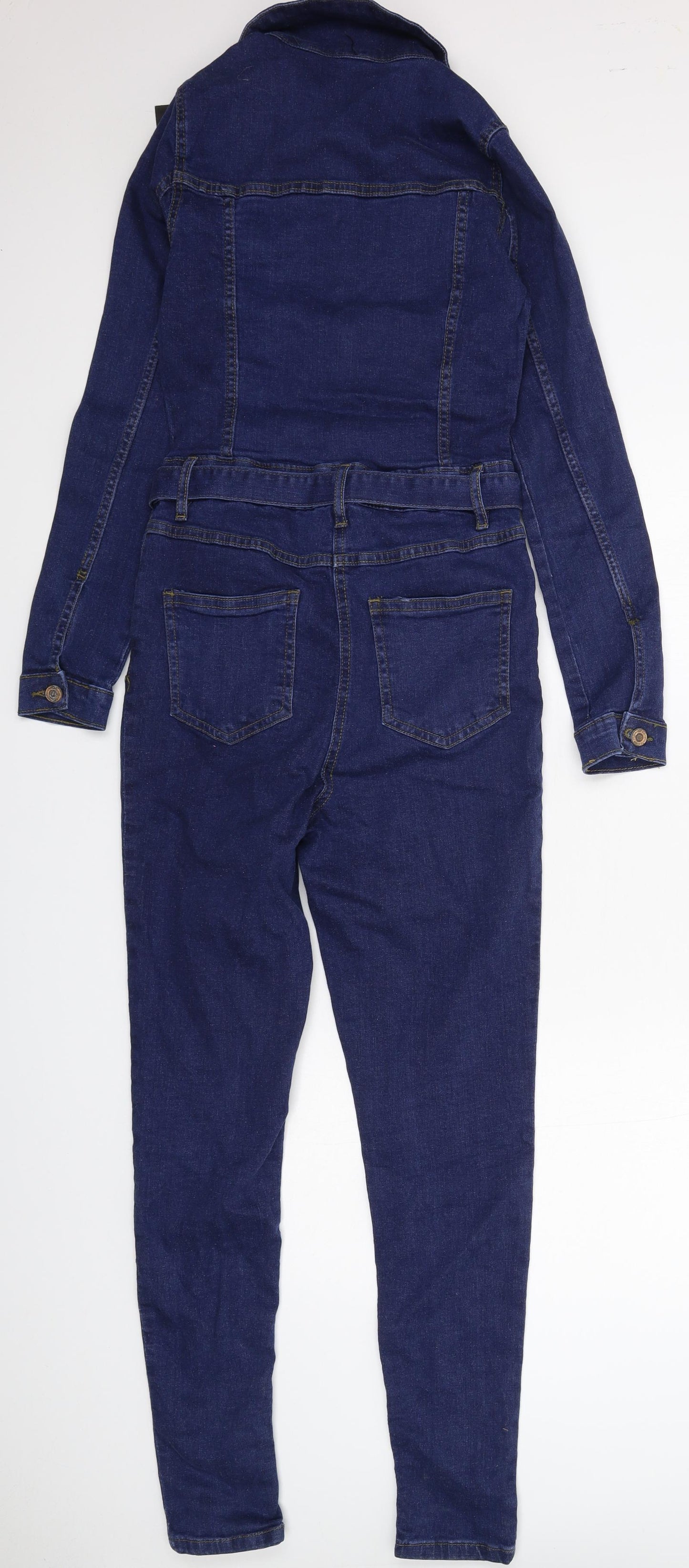 PARISIAN SIGNATURE Womens Blue  Denim Jumpsuit One-Piece Size 8 L28 in