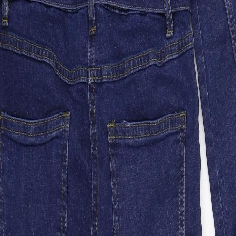 PARISIAN SIGNATURE Womens Blue  Denim Jumpsuit One-Piece Size 8 L28 in