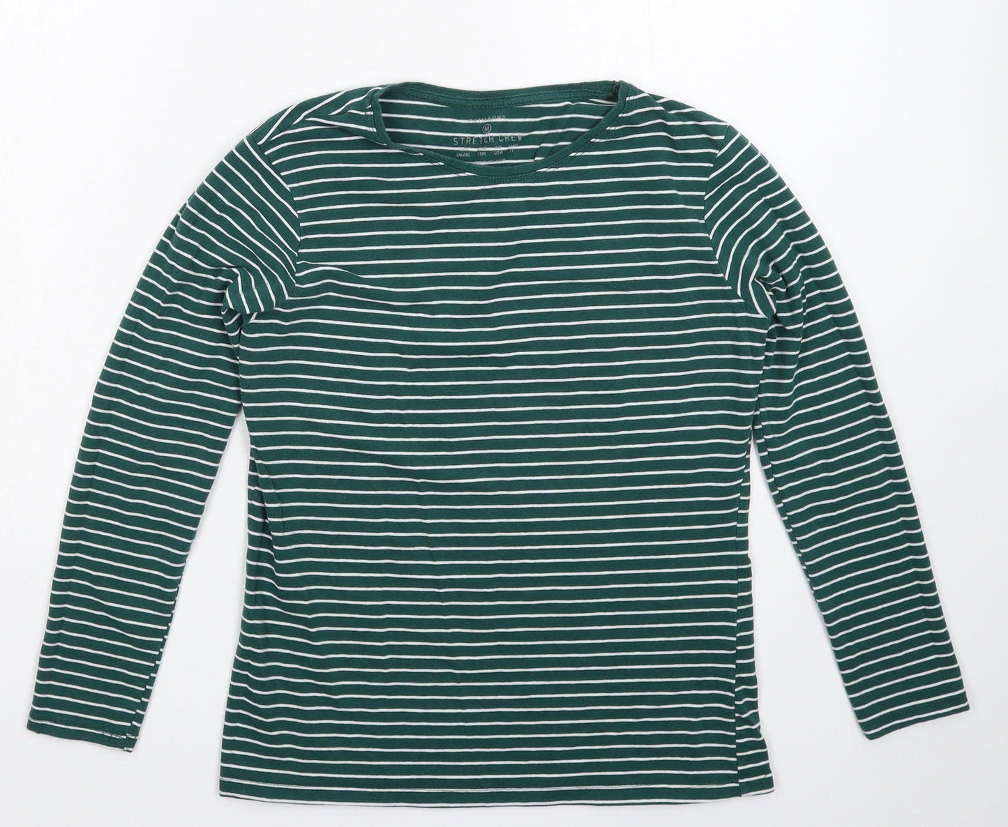 Primark Womens Green Striped  Basic T-Shirt Size 14