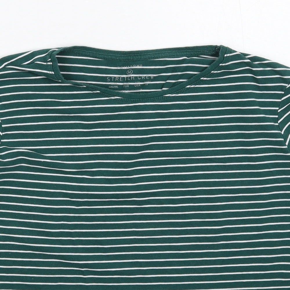 Primark Womens Green Striped  Basic T-Shirt Size 14