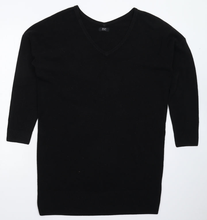 F&F Womens Black Knit Jumper Dress Size 8