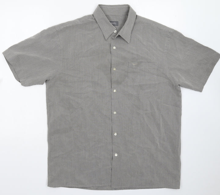 Wolsey Mens Green Check Button-Up Size L