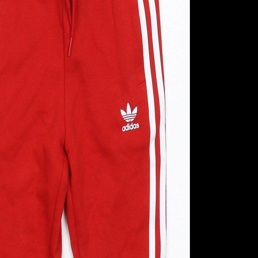 adidas Boys Red Striped  Jogger Trousers Size 4-5 Years