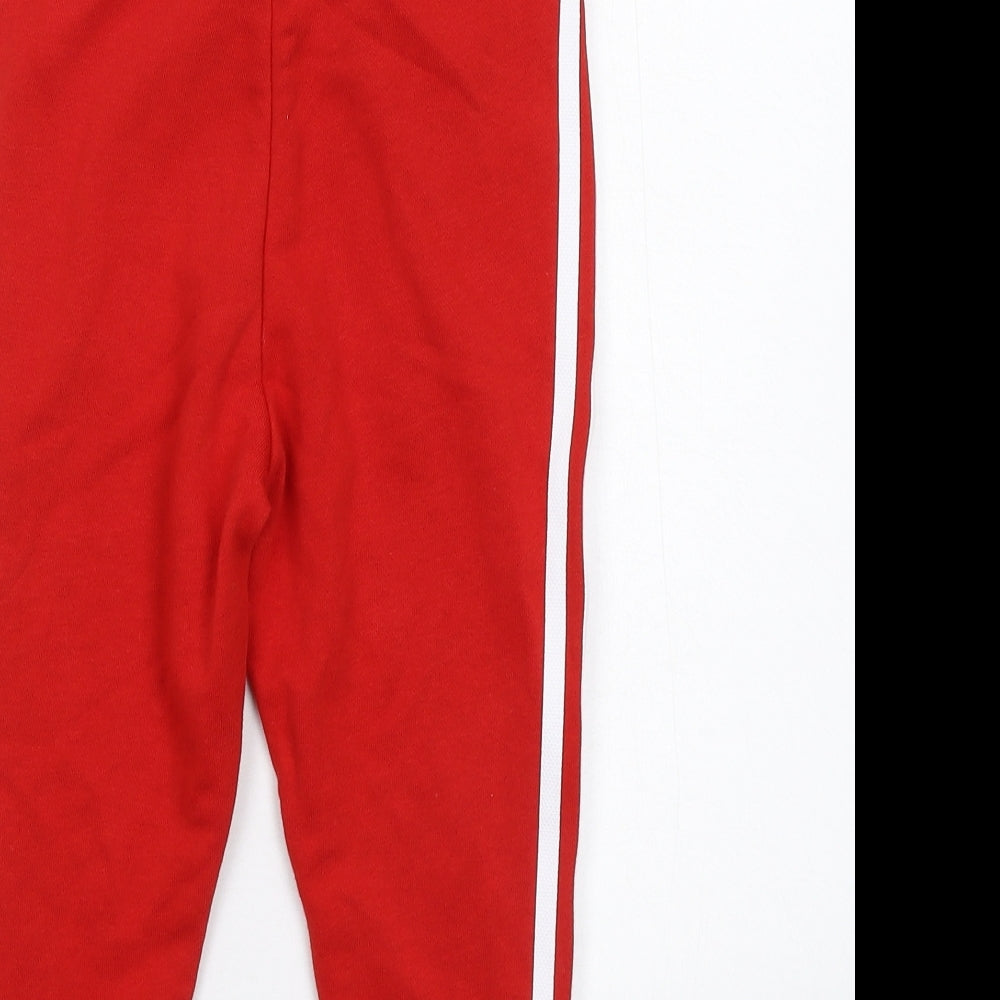 adidas Boys Red Striped  Jogger Trousers Size 4-5 Years