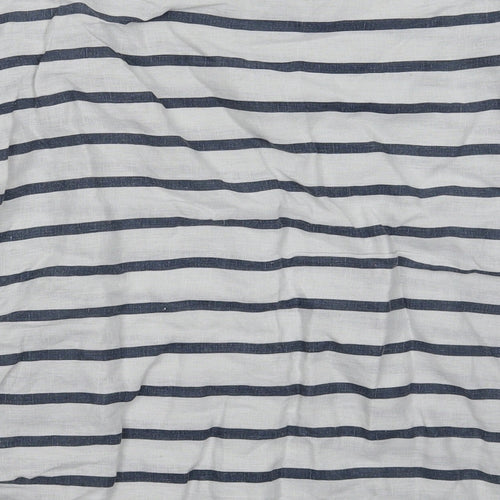 Zara Womens White Striped  Basic T-Shirt Size L