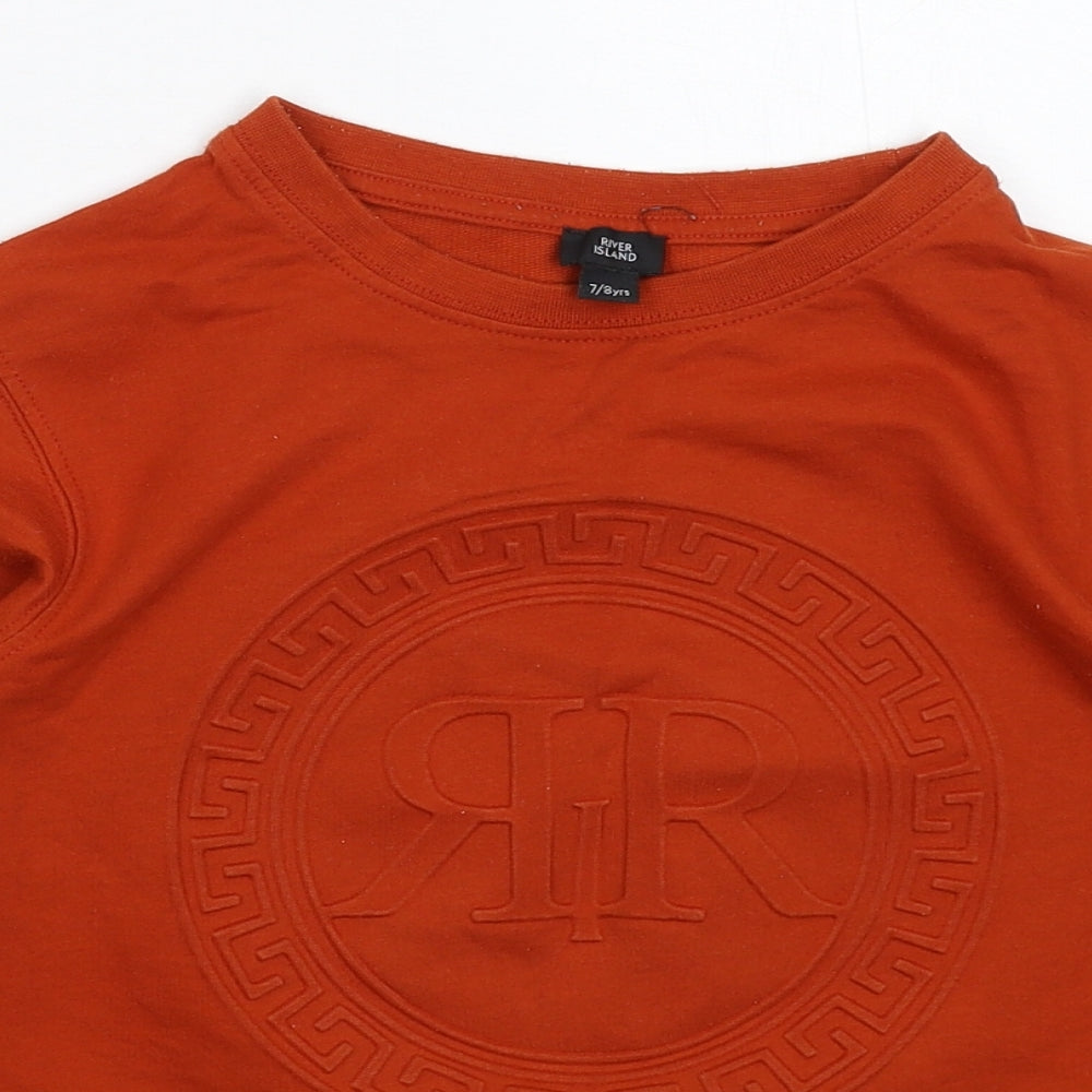 River Island Boys Orange   Pullover Sweatshirt Size 7-8 Years