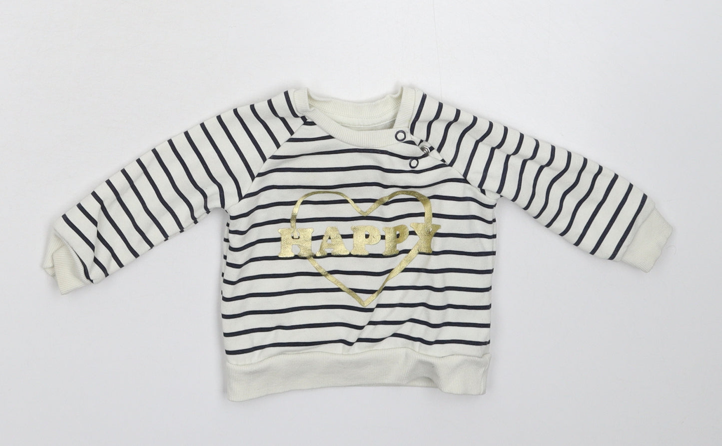 Primark Baby White Striped  Pullover Jumper Size 3-6 Months