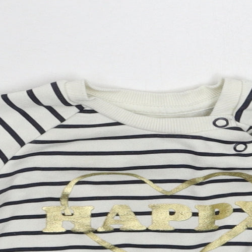 Primark Baby White Striped  Pullover Jumper Size 3-6 Months