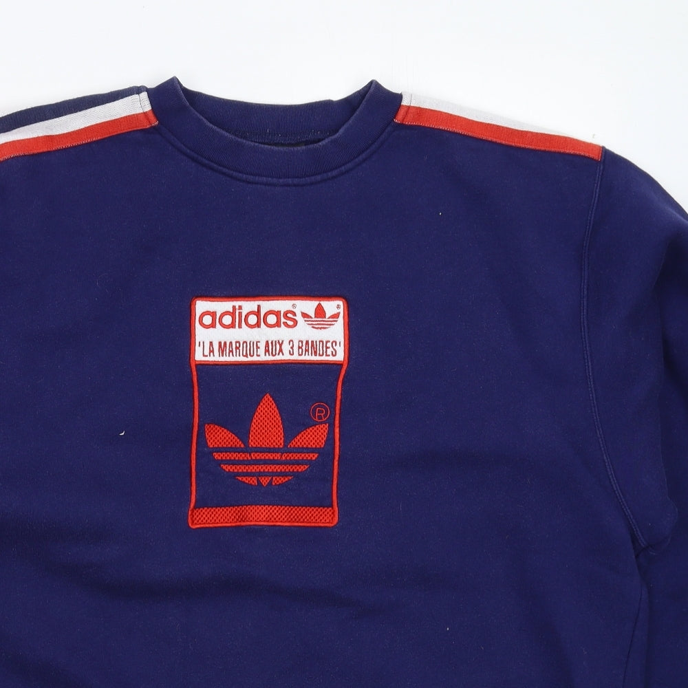 adidas Mens Blue   Pullover Sweatshirt Size 2XL