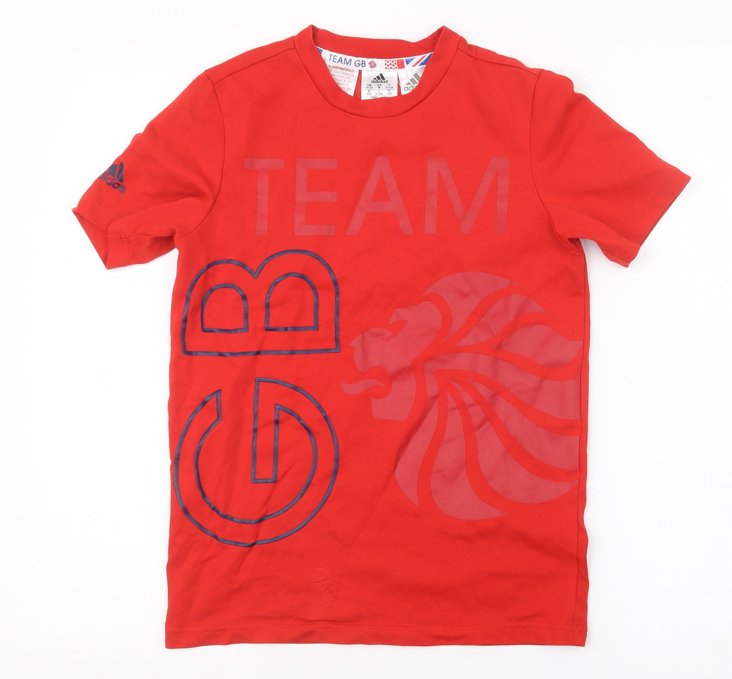 adidas Boys Red   Basic T-Shirt Size 11-12 Years