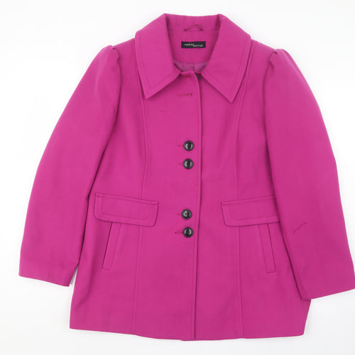Wardrobe Essentials Womens Purple   Pea Coat Coat Size 14