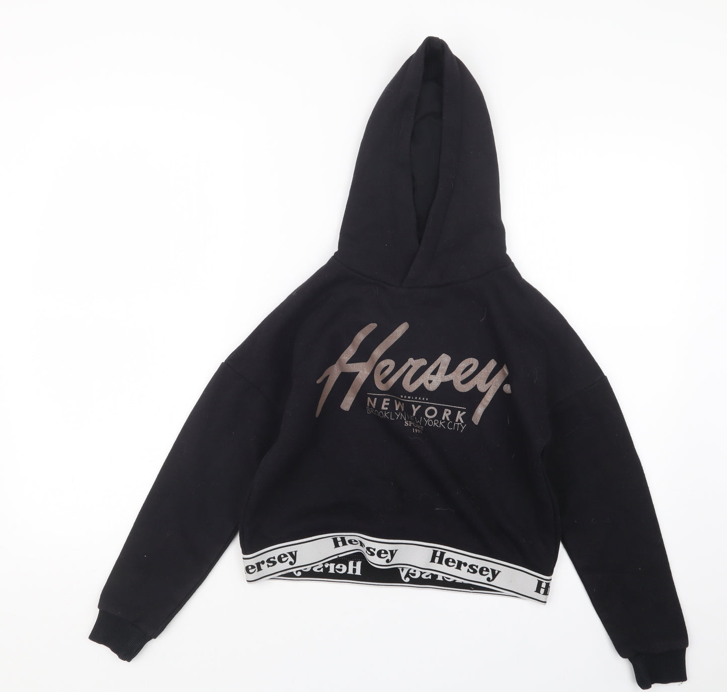 Hersey Girls Black   Pullover Hoodie Size 10-11 Years