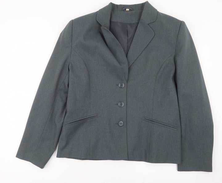 EWM Womens Grey Jacket Blazer Size 16