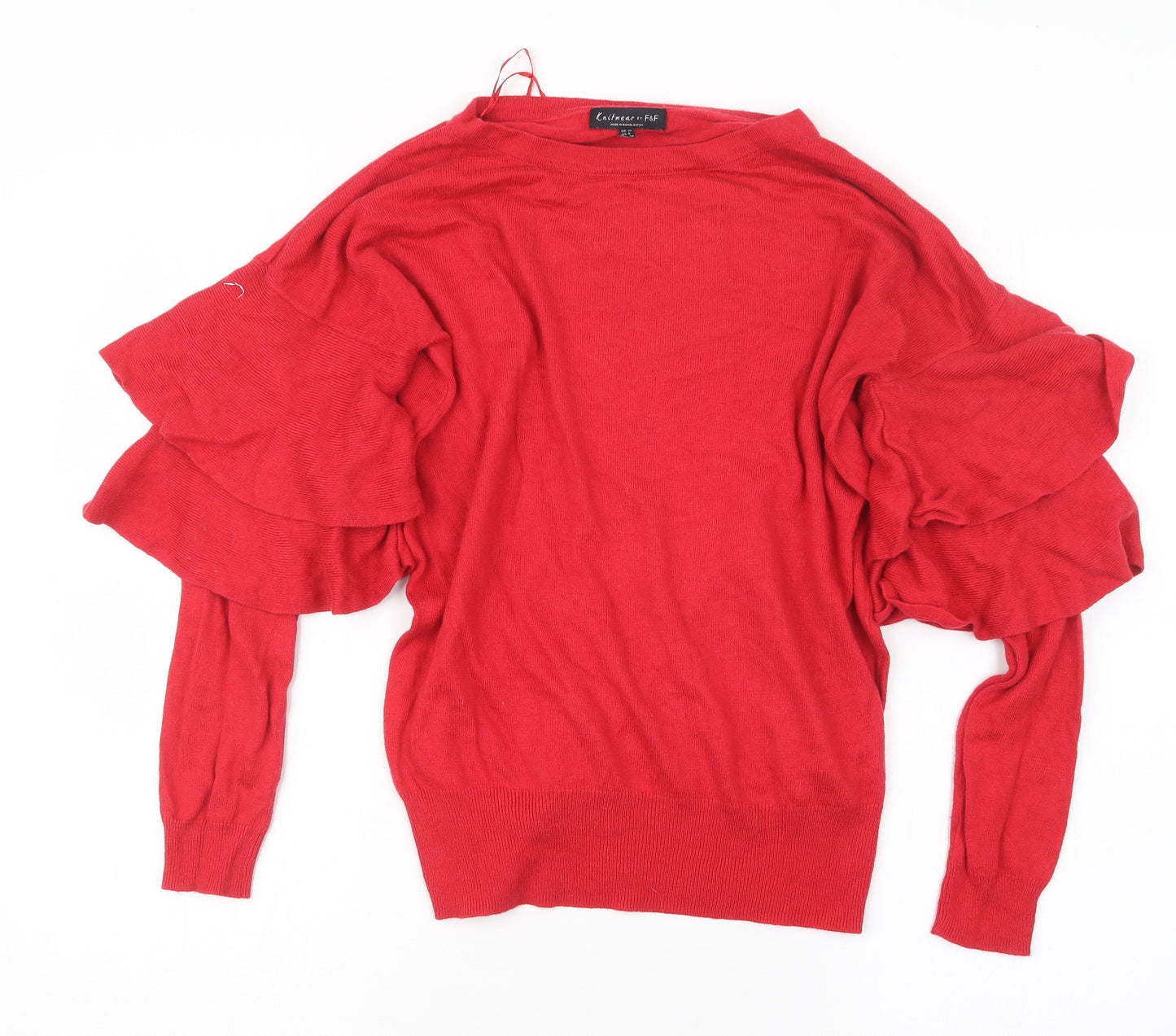 F&F Womens Red  Knit Pullover Jumper Size 10