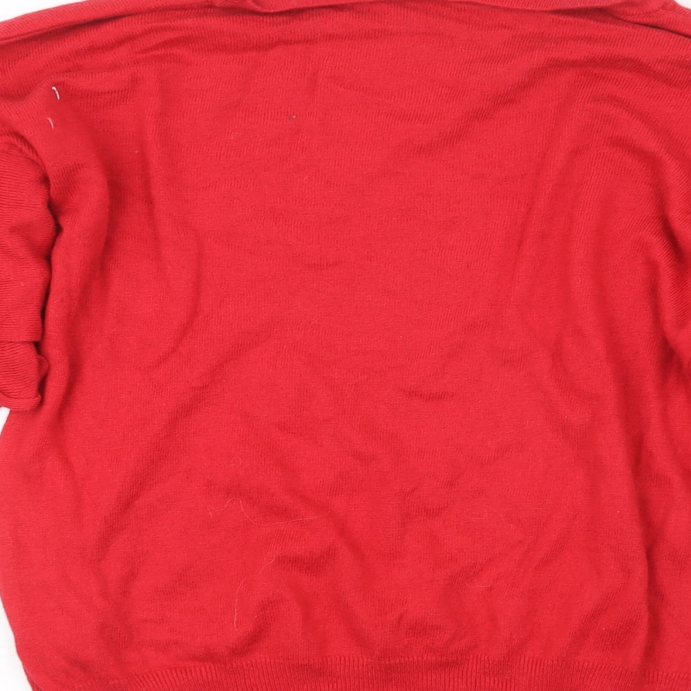 F&F Womens Red  Knit Pullover Jumper Size 10