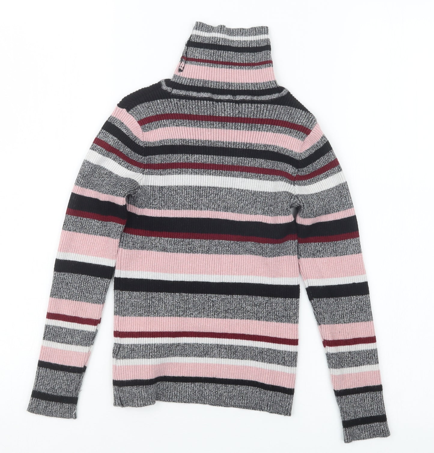 Primark Girls Grey Striped  Pullover Jumper Size 10-11 Years