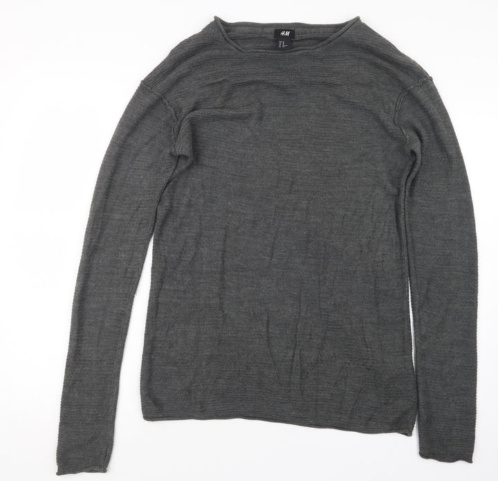 H&M Womens Grey Knit Pullover Jumper Size XS