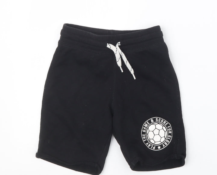 H&M Boys Black Sweat Shorts Size 6 Years