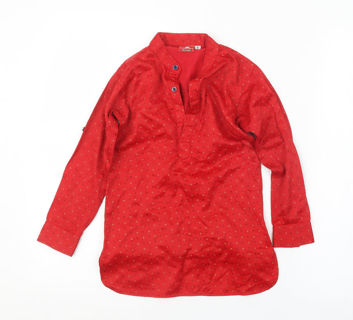 Internet Boys Red Geometric Basic T-Shirt Size 6 Years