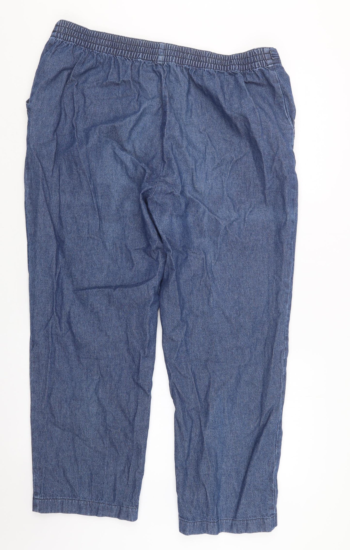 Marks and Spencer Womens Blue  Denim Trousers  Size 18 L26 in