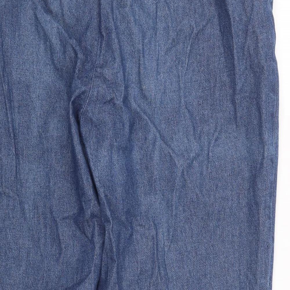 Marks and Spencer Womens Blue  Denim Trousers  Size 18 L26 in