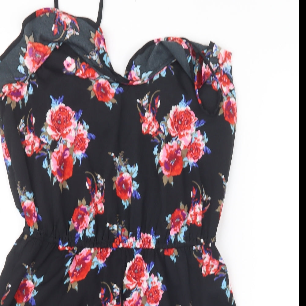 Atmosphere Womens Black Floral  Playsuit One-Piece Size 10