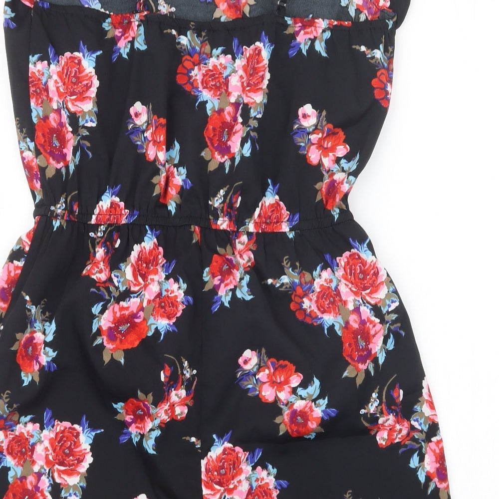 Atmosphere Womens Black Floral  Playsuit One-Piece Size 10