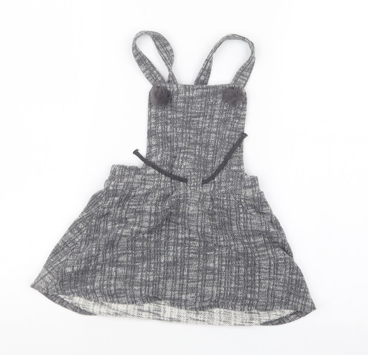 George Girls Grey Pinafore/Dungaree Dress Size 3-4 Years