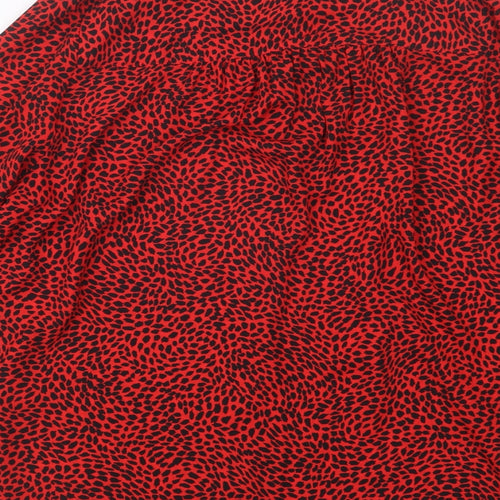 H&M Womens Red Geometric  Basic Button-Up Size M
