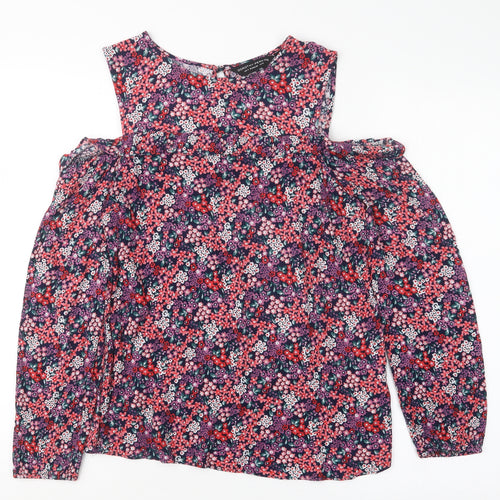 Dorothy Perkins Womens Purple Floral  Basic Blouse Size 8
