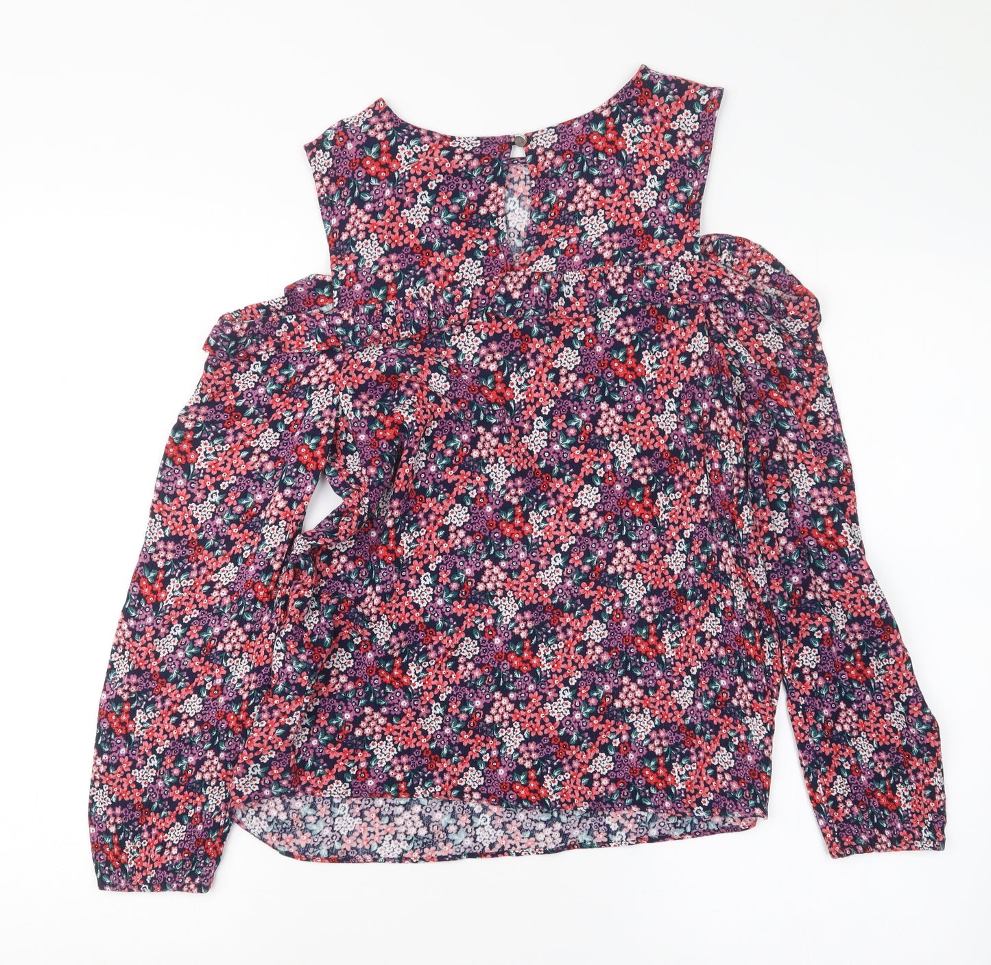 Dorothy Perkins Womens Purple Floral  Basic Blouse Size 8