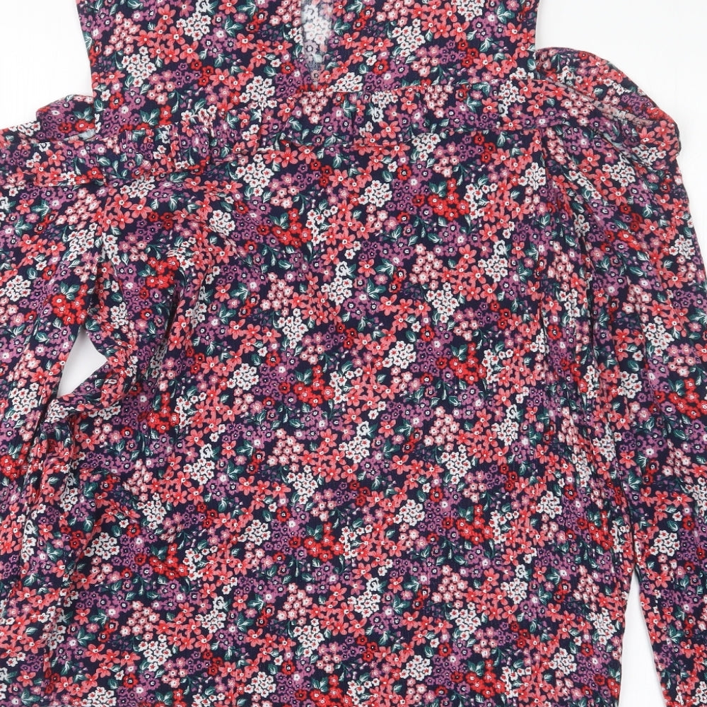 Dorothy Perkins Womens Purple Floral  Basic Blouse Size 8