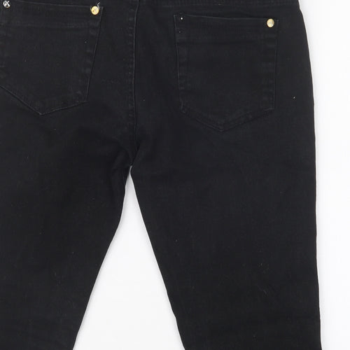 Criminal Damage Mens Black  Denim Cargo Shorts Size 29 in