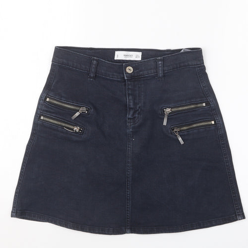 Mango Womens Blue  Denim Straight & Pencil Skirt Size S