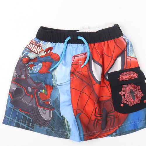George Boys Blue Geometric  Cargo Shorts Size 3-4 Years - Spider-Man