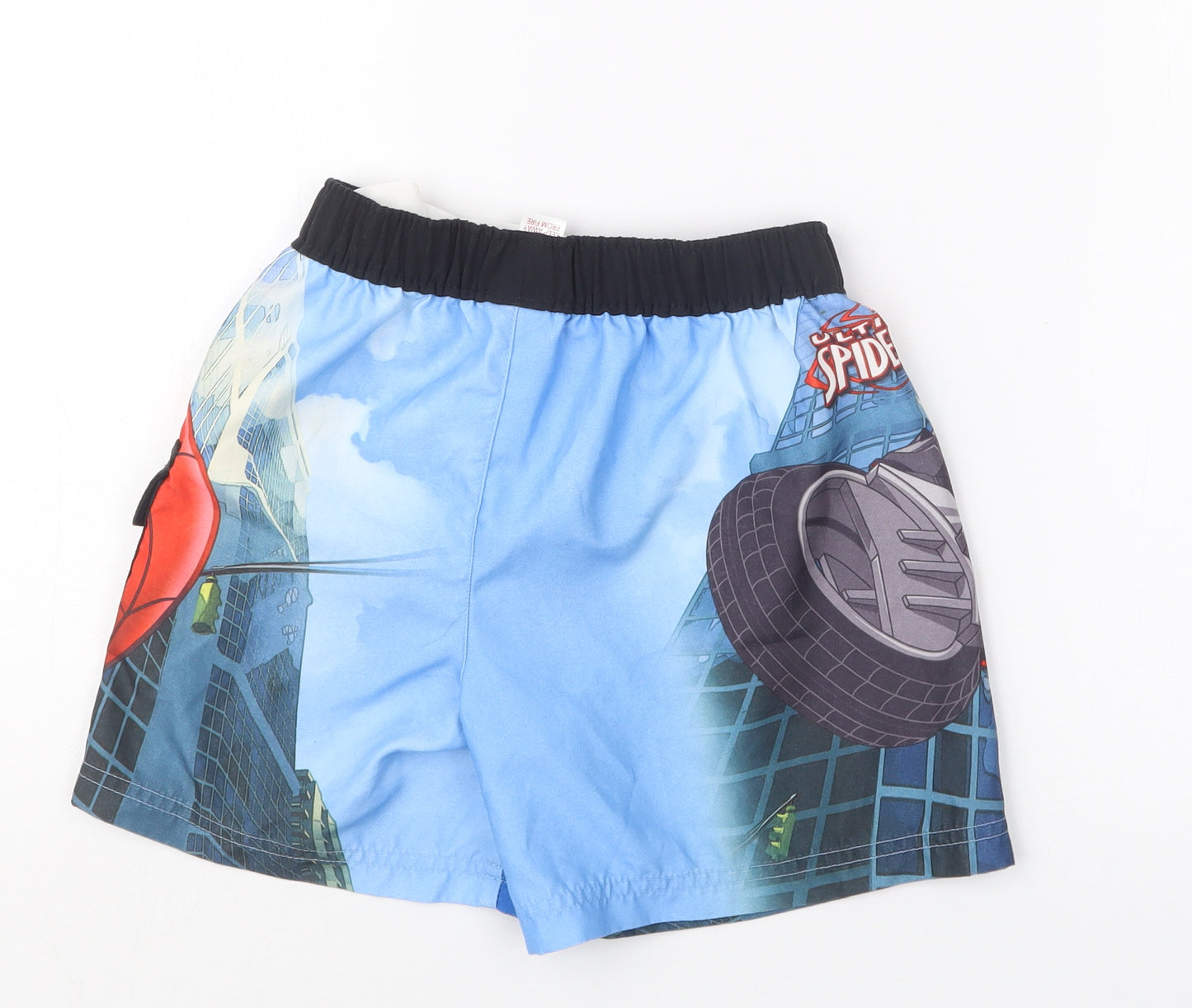 George Boys Blue Geometric  Cargo Shorts Size 3-4 Years - Spider-Man