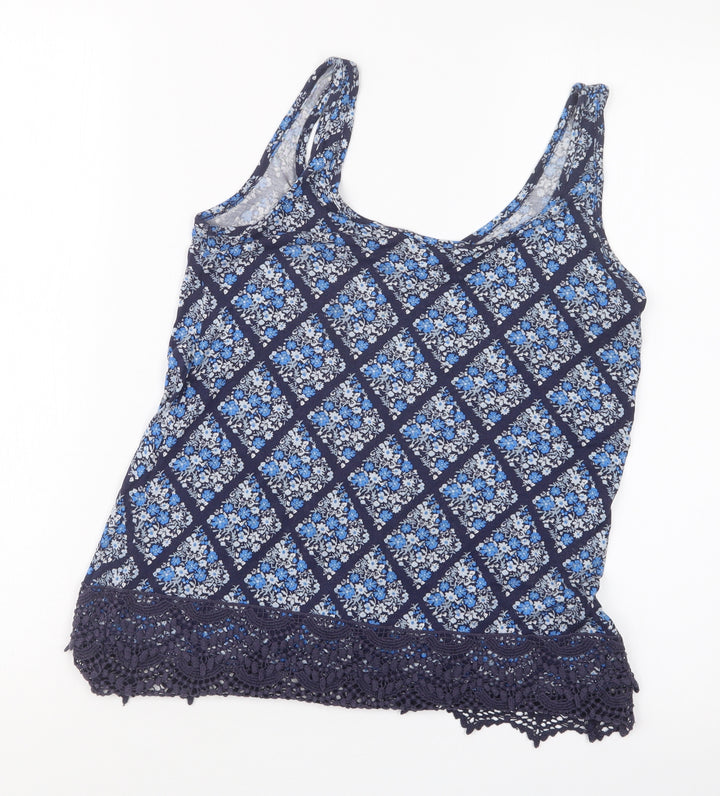 Dorothy Perkins Womens Blue Geometric  Basic Blouse Size 8