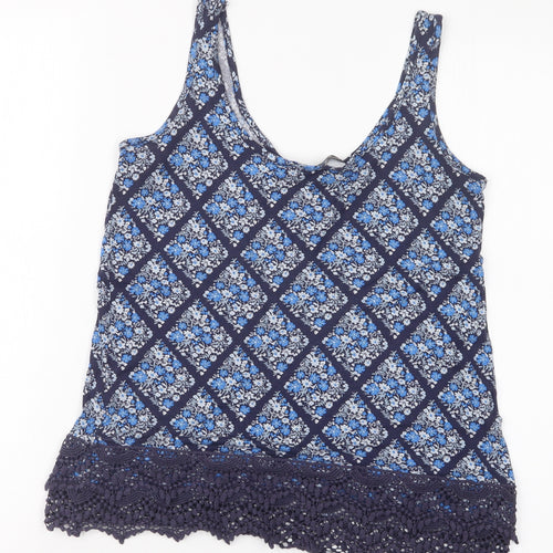 Dorothy Perkins Womens Blue Geometric  Basic Blouse Size 8