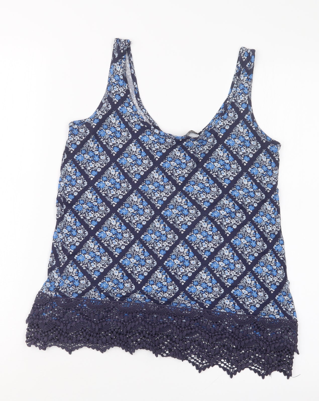 Dorothy Perkins Womens Blue Geometric  Basic Blouse Size 8