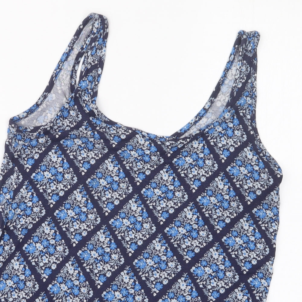 Dorothy Perkins Womens Blue Geometric  Basic Blouse Size 8