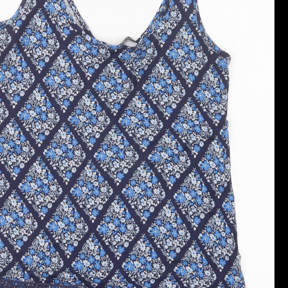 Dorothy Perkins Womens Blue Geometric  Basic Blouse Size 8