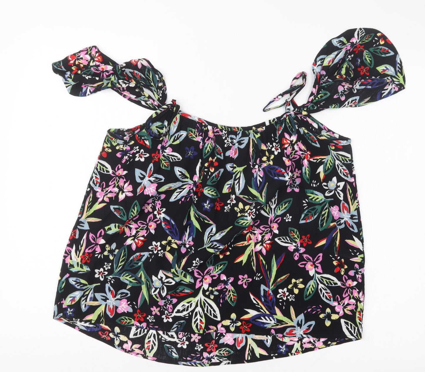 Dorothy Perkins Womens Black Floral  Basic Blouse Size 8