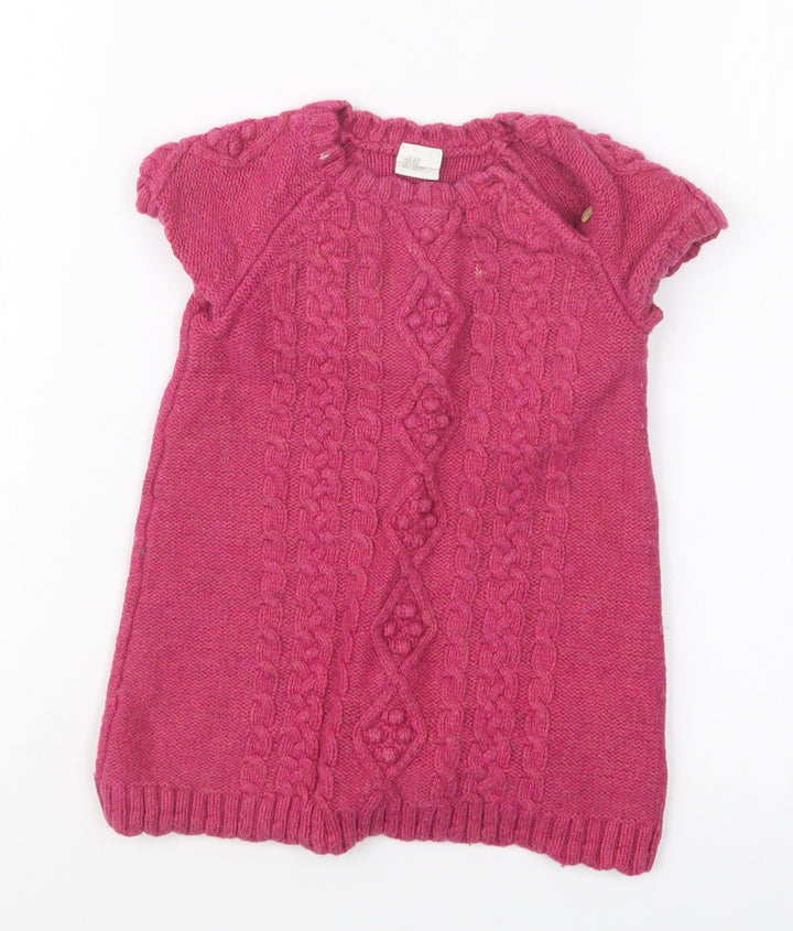 H&M Girls Pink  Knit Pullover Jumper Size 9-12 Months