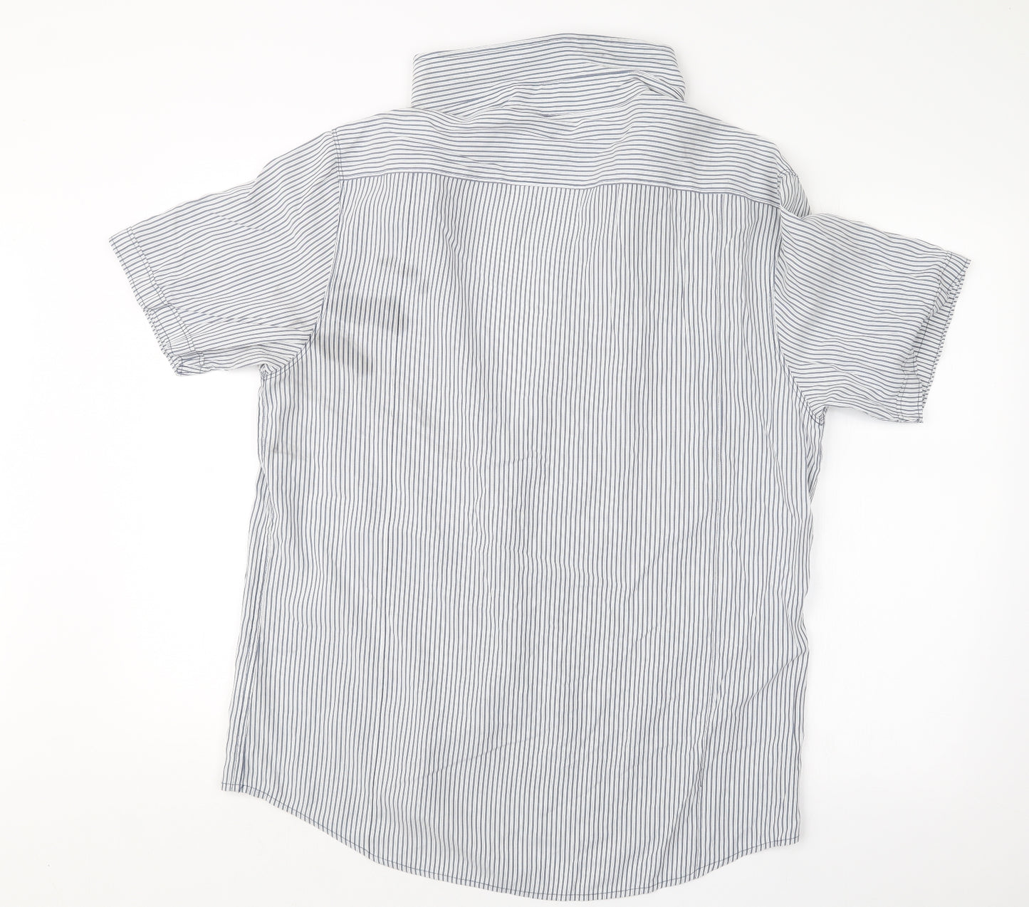 NEXT Mens Blue Striped   Button-Up Size L