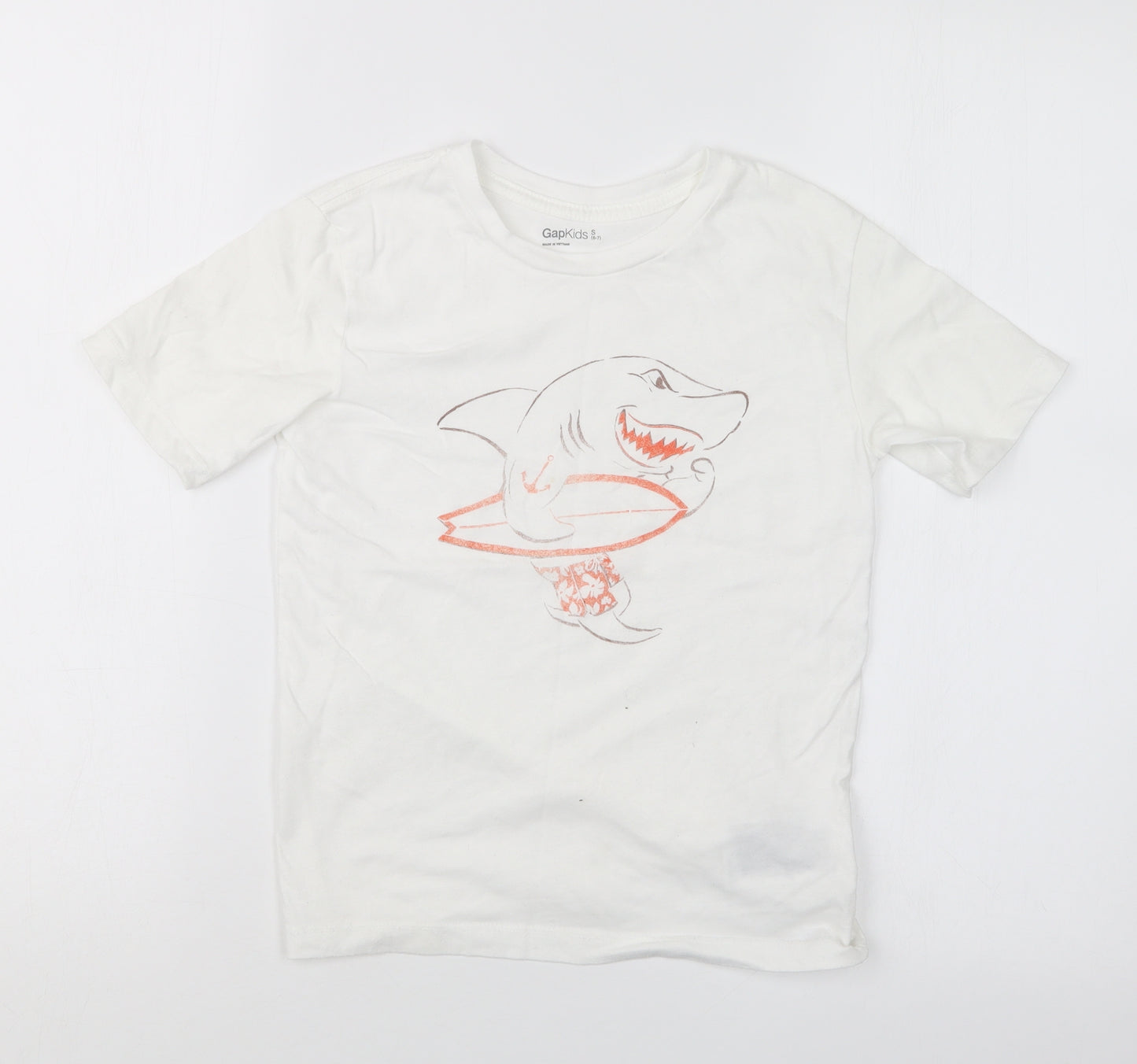 Gap Boys White   Basic T-Shirt Size 6-7 Years