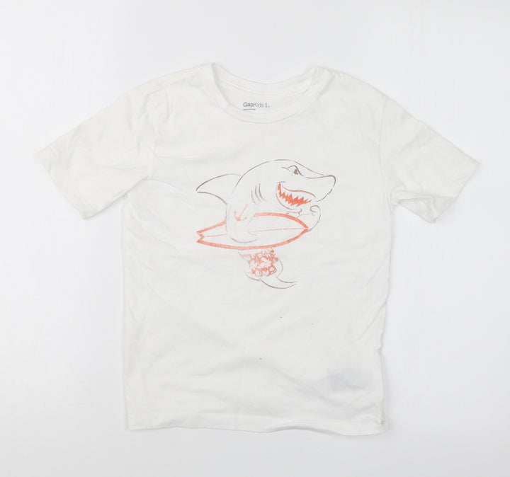 Gap Boys White   Basic T-Shirt Size 6-7 Years