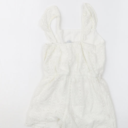 Primark Girls White   Playsuit One-Piece Size 4-5 Years