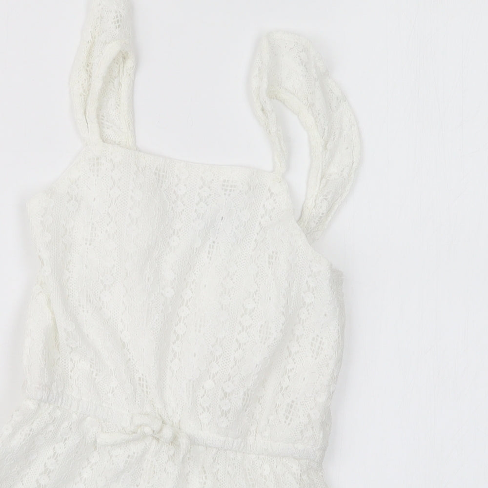 Primark Girls White   Playsuit One-Piece Size 4-5 Years