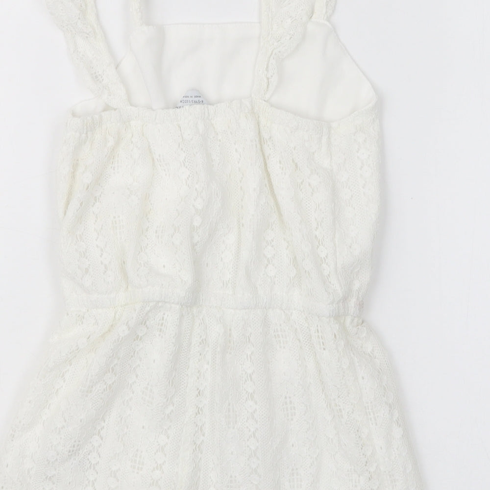 Primark Girls White   Playsuit One-Piece Size 4-5 Years